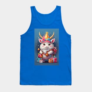 Cute Party Goat with Gifts Illustration Tank Top